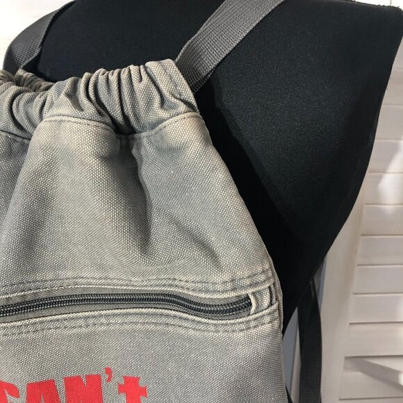 Y2K You Can't Trust Zombies Goth Grunge Gray Canvas Backpack - Picture 6 of 11